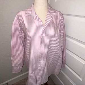 Frank & Eileen SHIRLEY Oversized Striped Print Button-Up Shirt